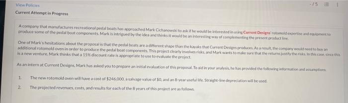 -15 E 1 View Policies Current Attempt in Progress A company that