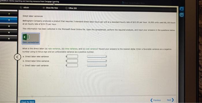 geNOWv2| Online teaching and learning resource from Cengage Learning eBook Direct labor