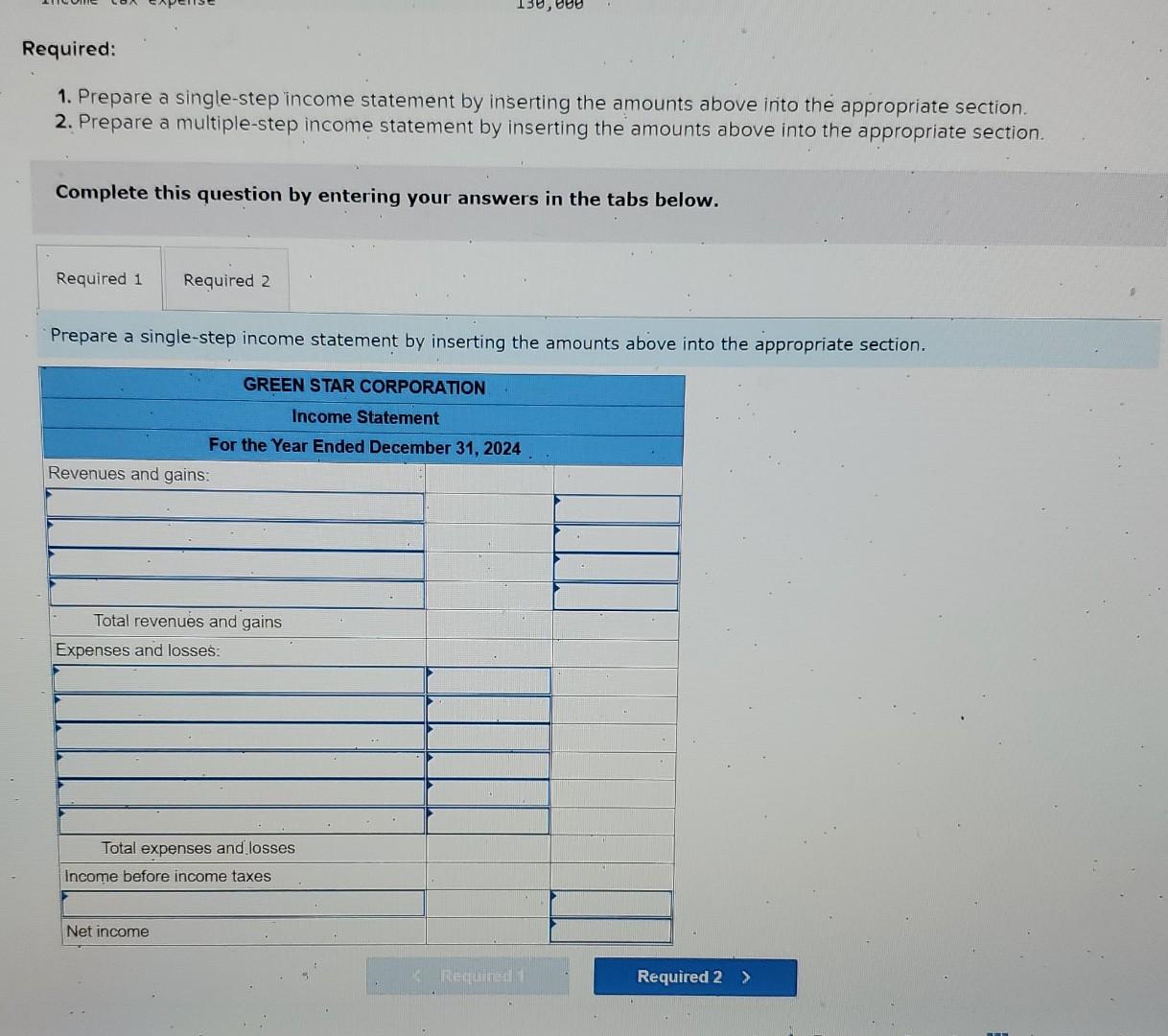 [LO4-1] The following is a partial trial balance for the Green Star