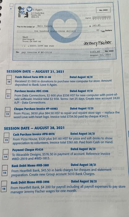 Dated August 2/21 From Places For Us, $1 800 plus $234 HST