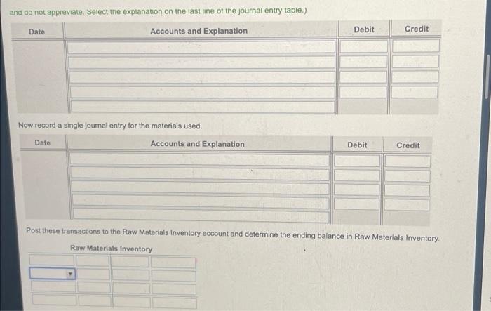 on account Purchases of sewing machine lubricating oil, on account Material requisitions: