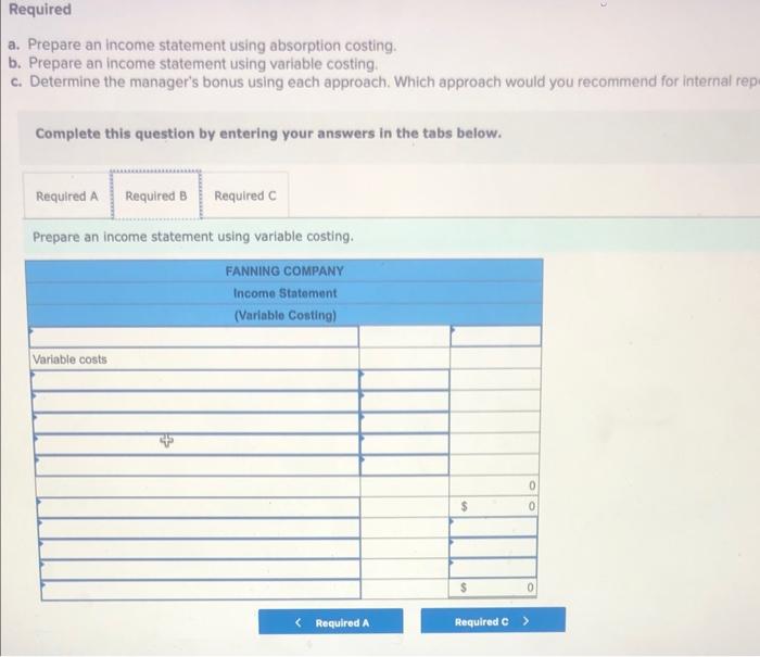 units). Variable selling and administrative expenses Fixed selling and administrative expenses $