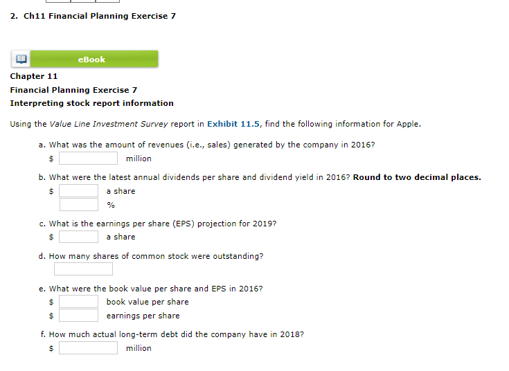 2. Ch11 Financial Planning Exercise 7 eBook Chapter 11 Financial Planning Exercise