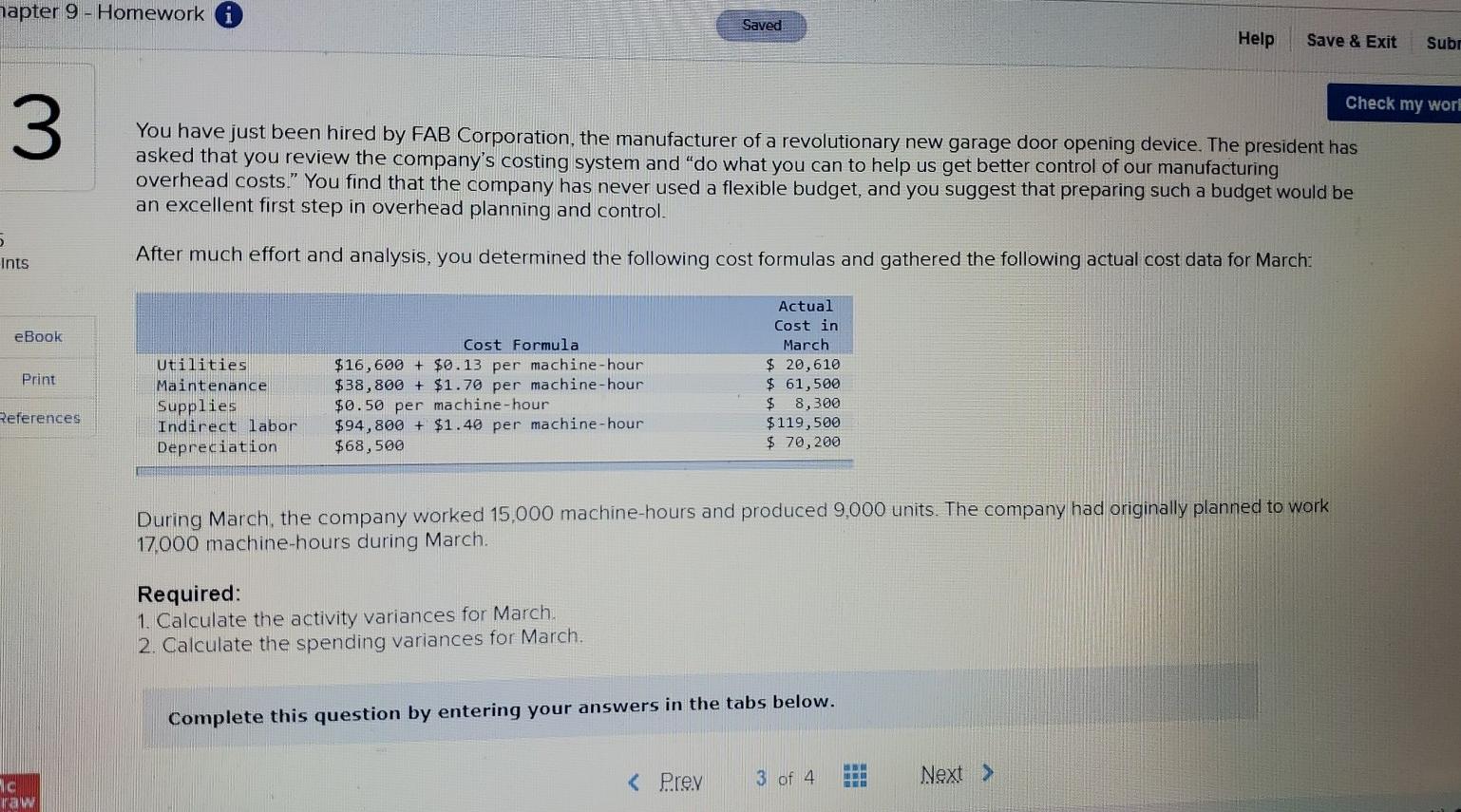 hapter 9 - Homework Saved Help Save & Exit Sub Check my