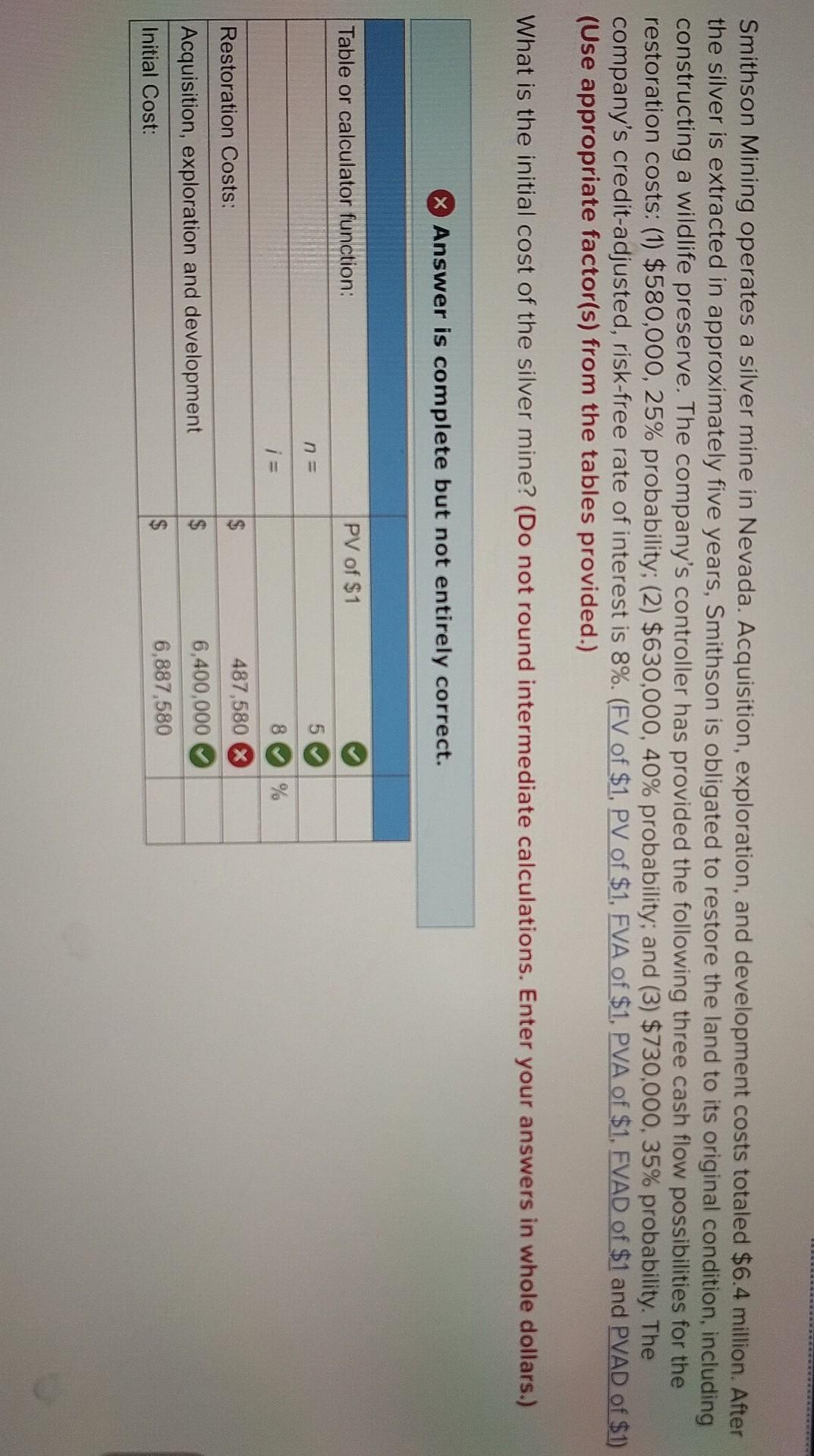Smithson Mining operates a silver mine in Nevada. Acquisition, exploration, and development