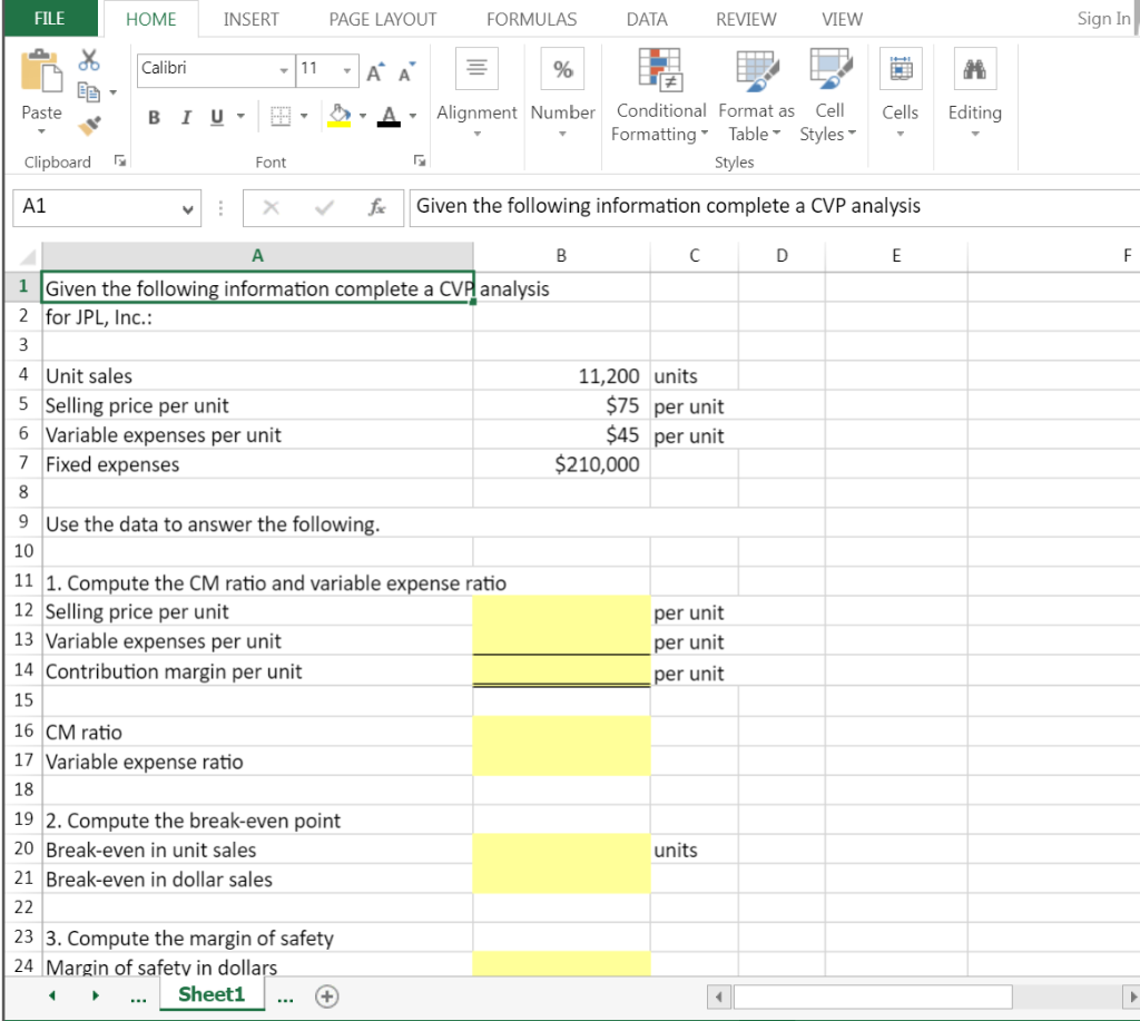 FILE HOME INSERT Calibri E Paste B I U Clipboard A1 ]