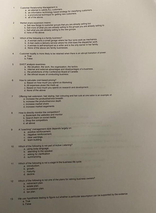 7 8 9 10 11 12 13 5 6 2 Customer Relationship