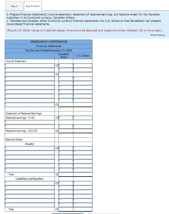 into Canadian dollars. (Note: Back into the beginning net monetary asset or