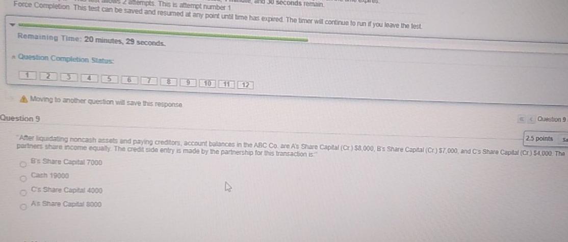 attempts. This is attempt number 1 30 seconds remain Force Completion This