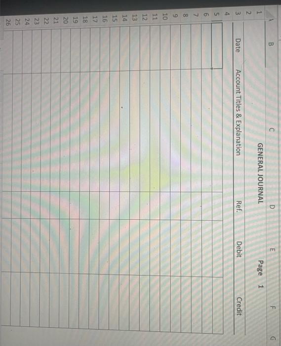 prepare in good form the journal entries for the month of July