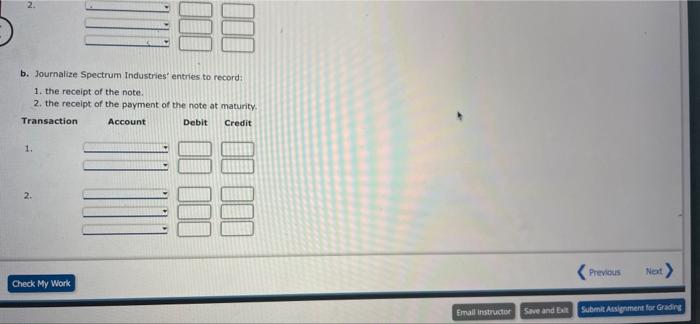 $564,000, 45-day, 8%, note to Spectrum Industries for merchandise inventory. Assume a