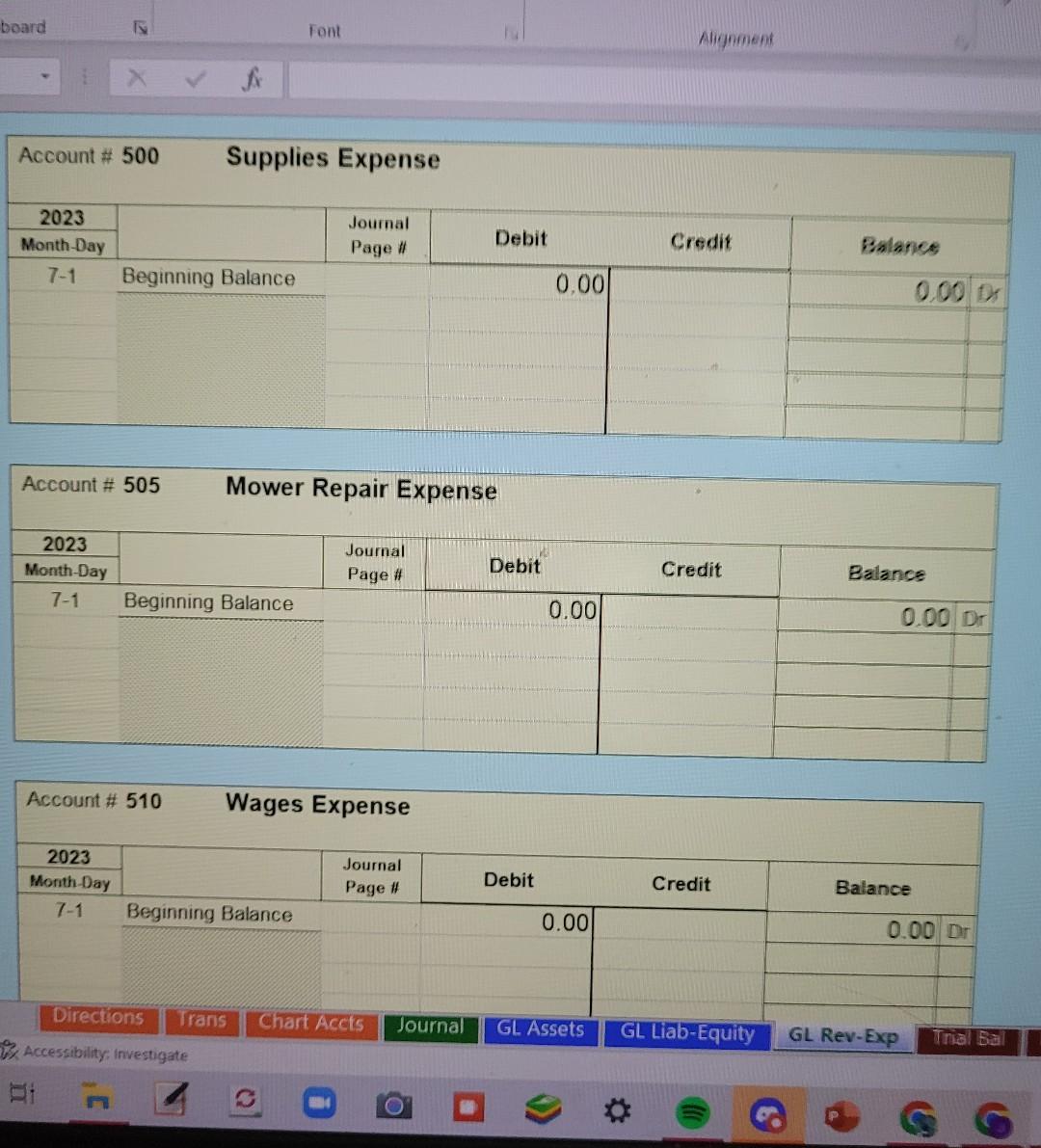 mowing job - customer will pay in 10 days. July 5 The