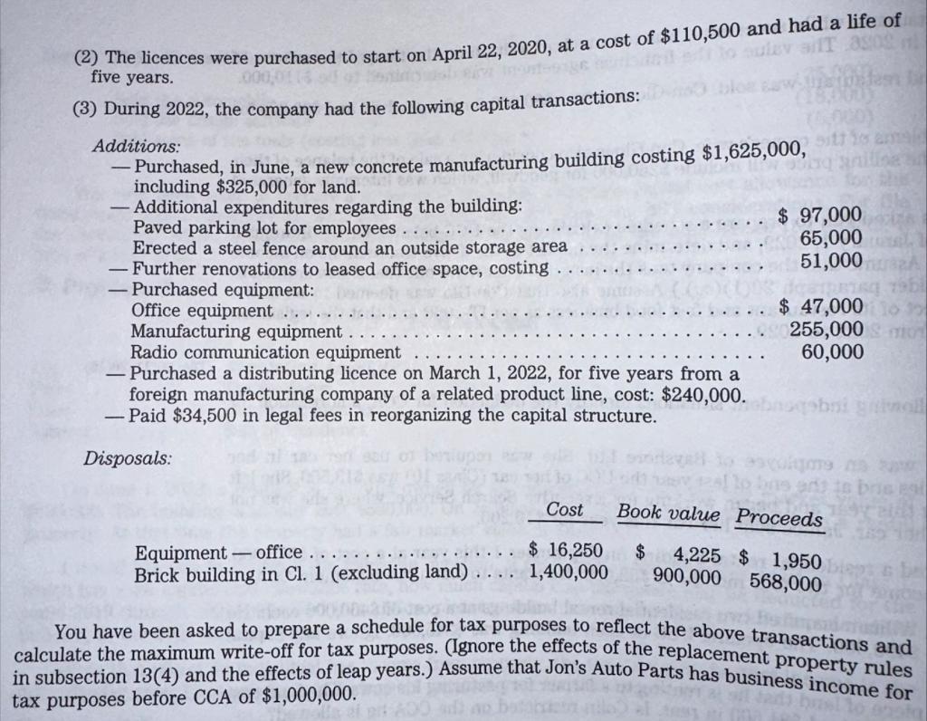 equipment, was incorporated in 2006, and had the following balances in its