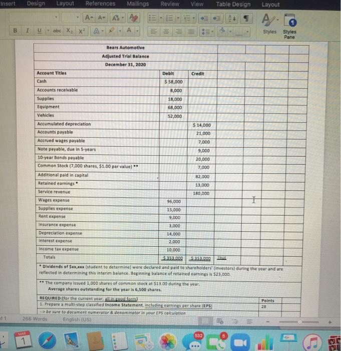 Insert Design Layout References Mailings A- A- B abe X, X2 Account