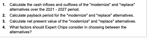 Terminal disposal value in 2027 Useful life Total annual cash operating cost
