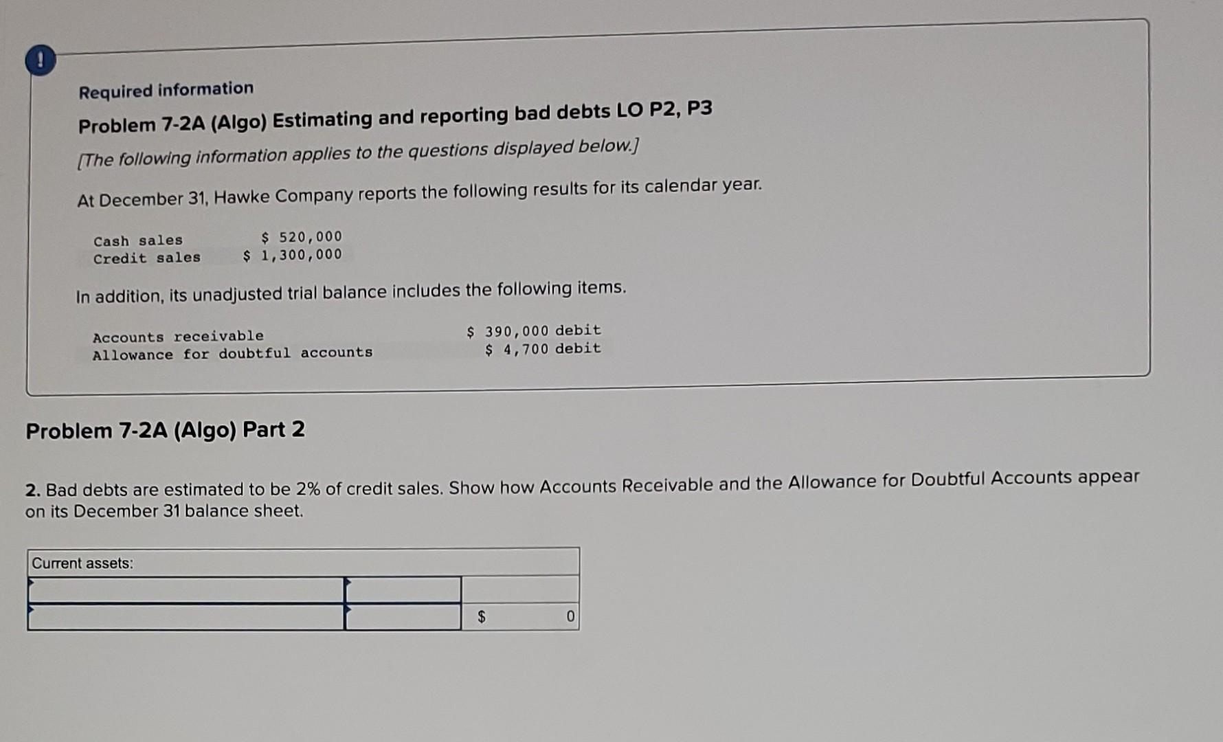 P3 [The following information applies to the questions displayed below.] At December