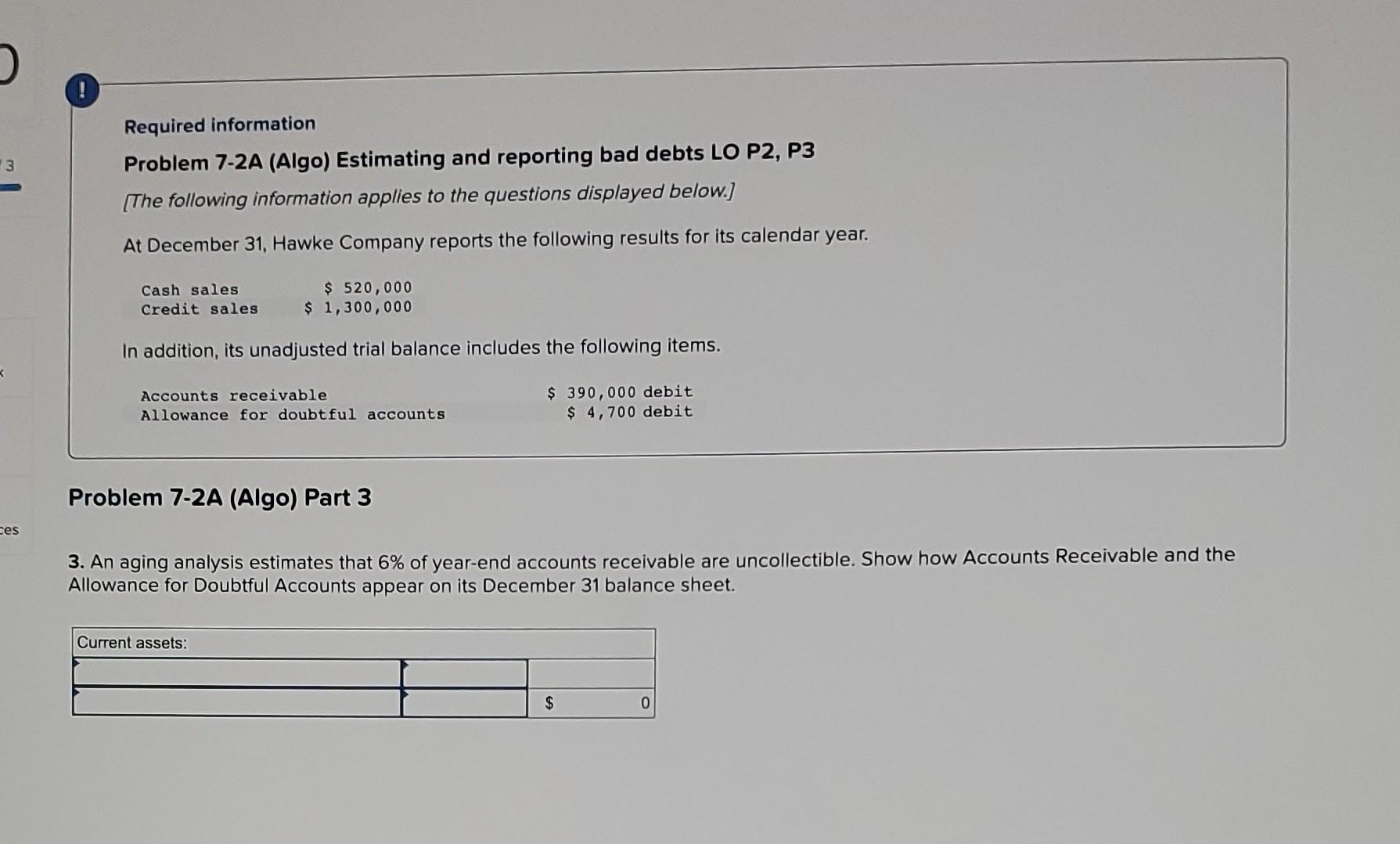 31, Hawke Company reports the following results for its calendar year. Cash