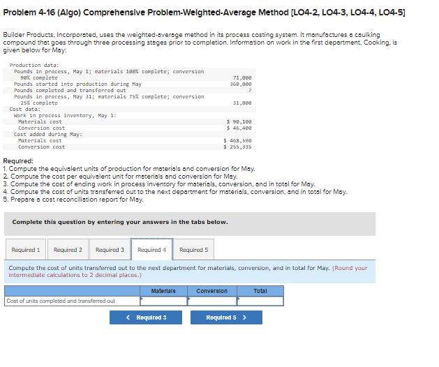 Information on work in the first department, Cooking, is given below for