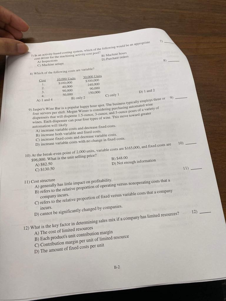 A) determination of the unit cost of the product. B) cash budget.