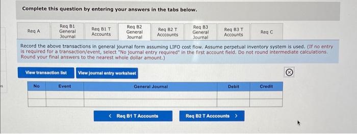 The following five transactions occurred in Year 2: 1. First purchase (cash):