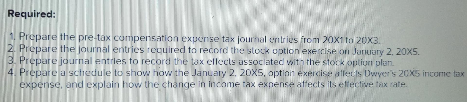 2, 20X1, Dwyer Corporation (a fictional company) granted 4,000 nonqualified stock options