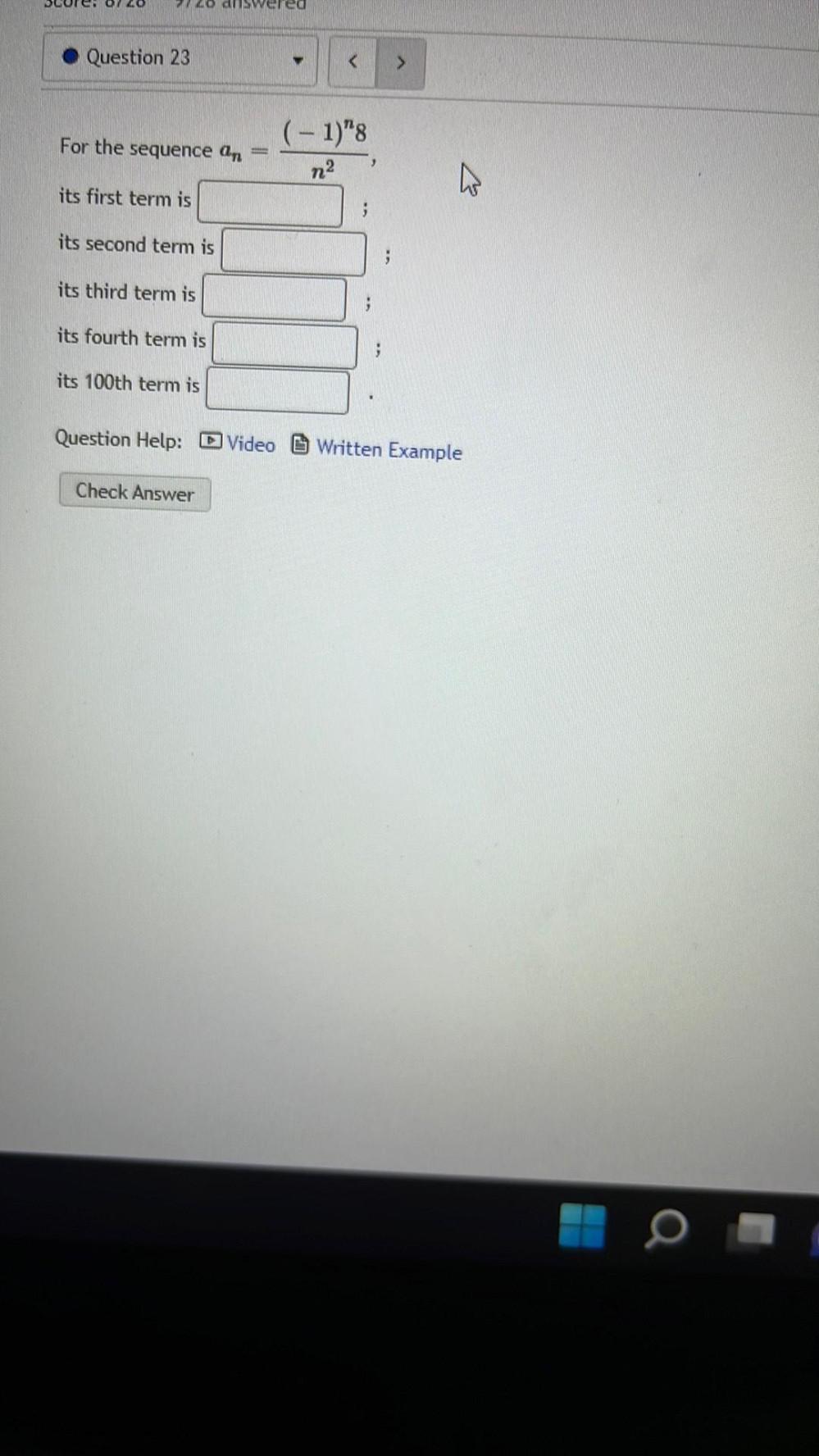 ed Question 23 4 For the sequence an its first term is