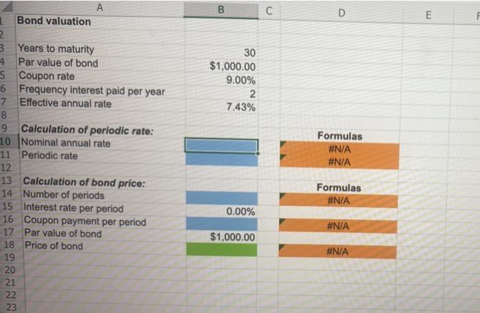 is 9%, and interest is paid semiannually. The data has been collected