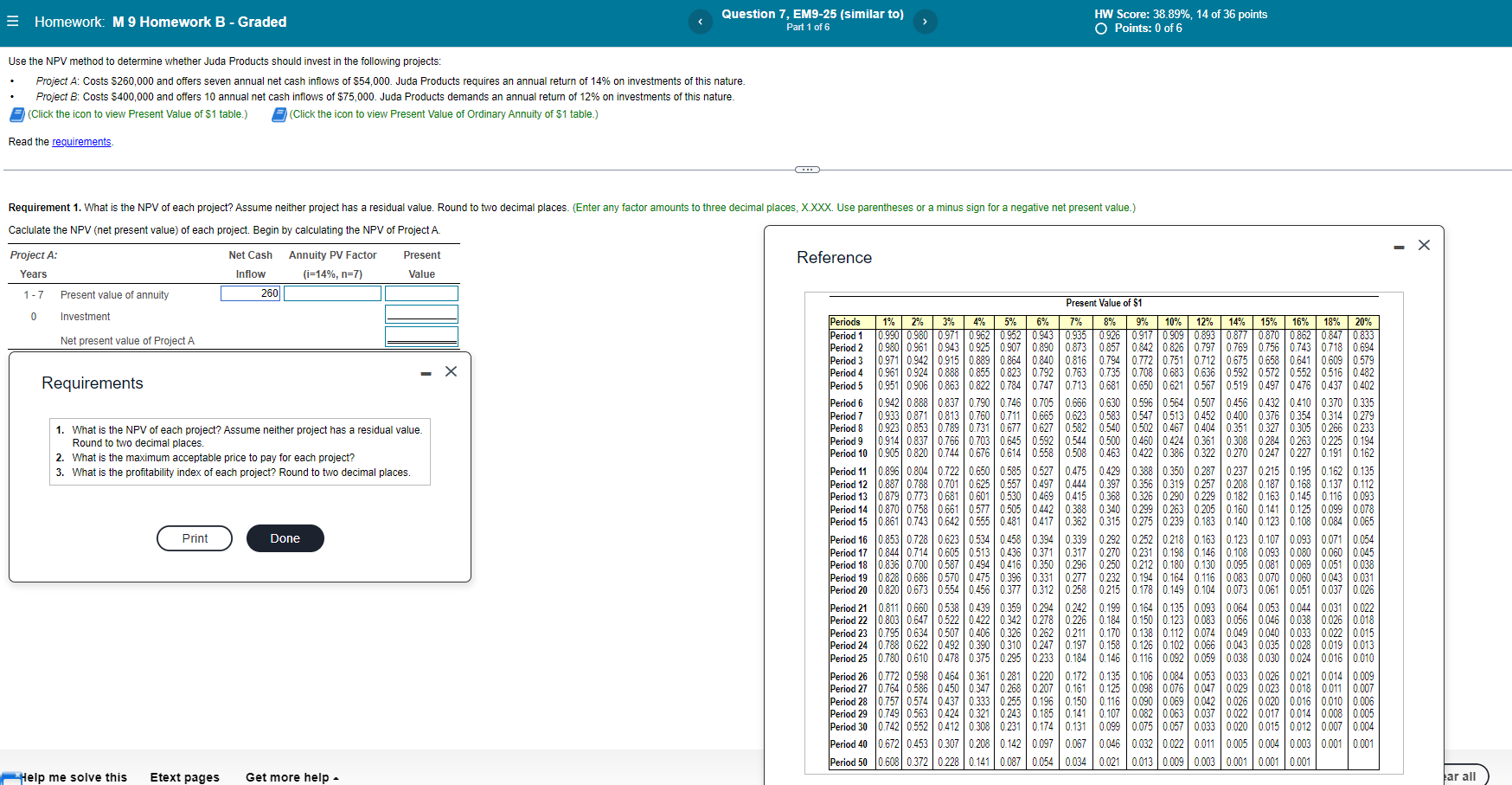 = Homework: M 9 Homework B - Graded Question 7, EM9-25 (similar