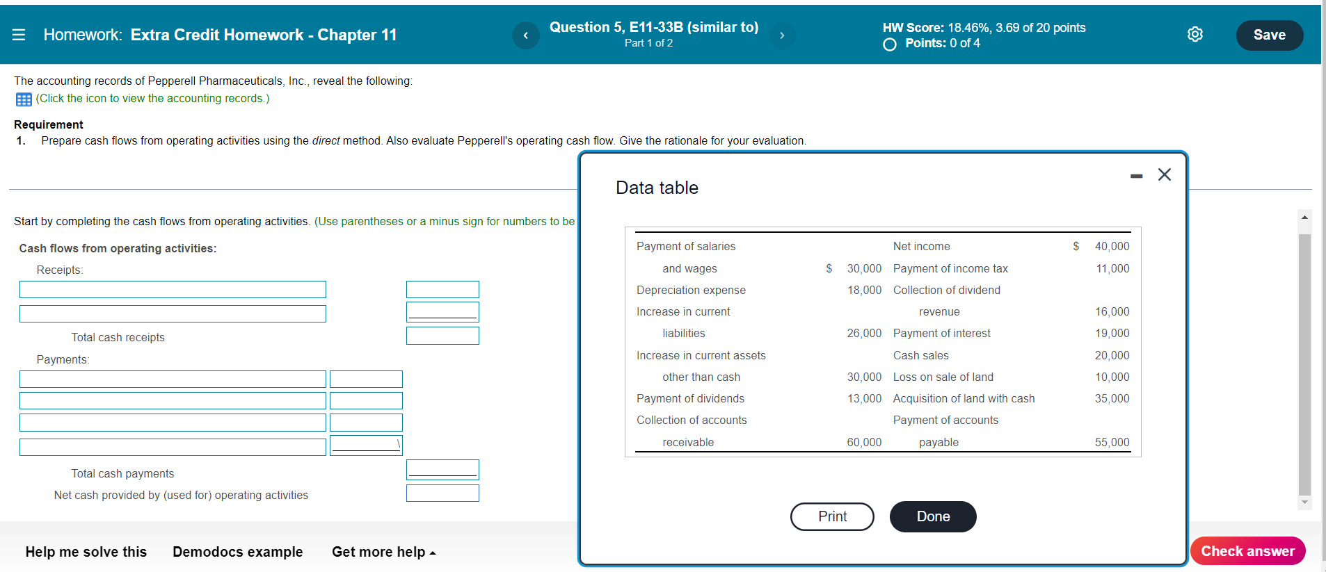 Question 5, E11-33B (similar to) = Homework: Extra Credit Homework - Chapter