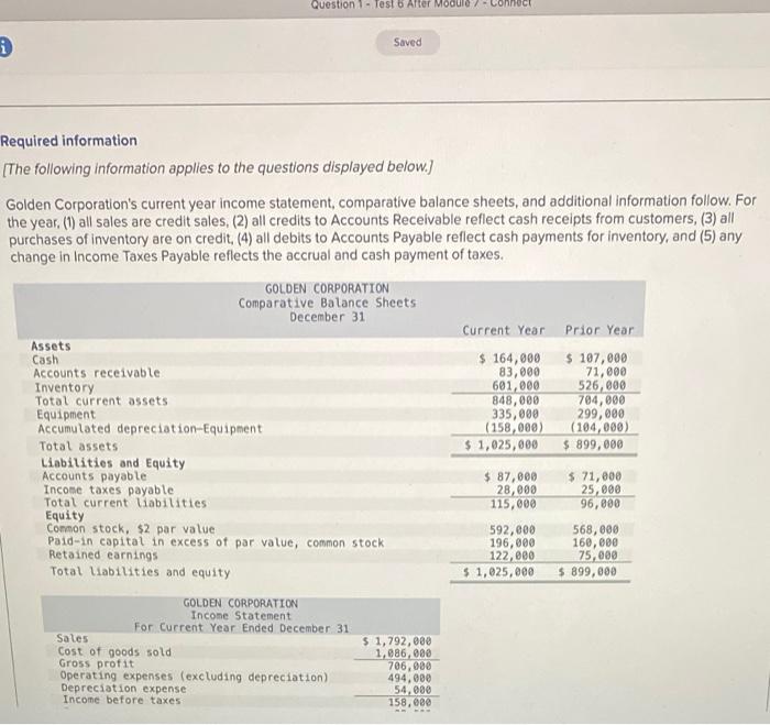 i Question 1-Test & After Module 7 - Connect Saved Required information