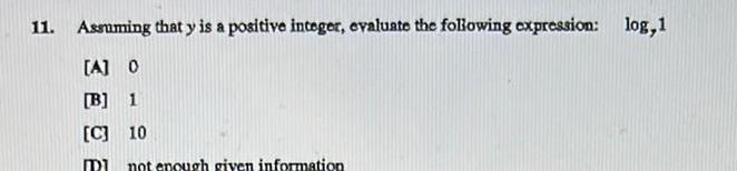 11. Assuming that y is a positive integer, evaluate the following expression: