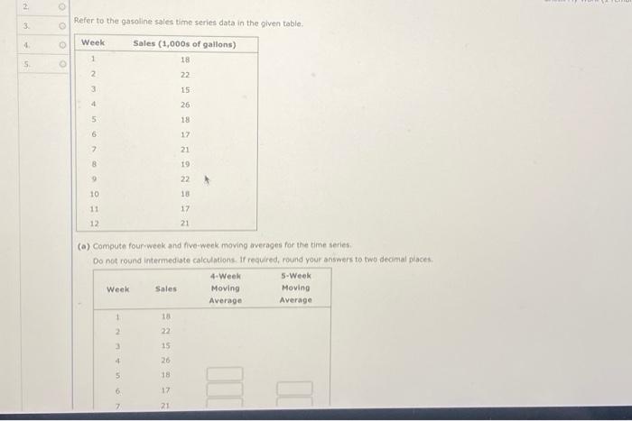2. 3. 0 4 O Week Refer to the gasoline sales time