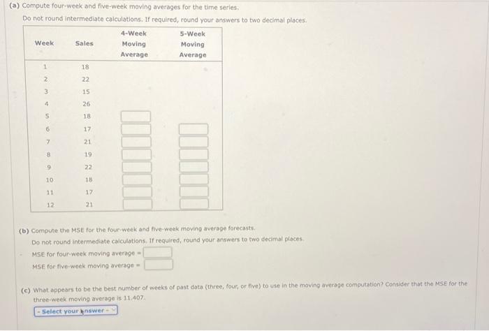 series data in the given table. Sales (1,000s of gallons) 1 18
