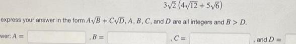 32 (4/12+56) express your answer in the form AB+ CD, A, B,