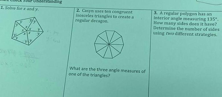 1. Solve for x and y. 2 + x xx yy erstanding
