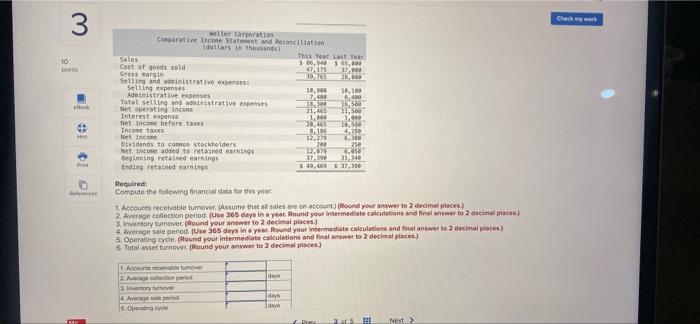 Comparative financial statements for Weller Corporation, a merchandising company, for the year
