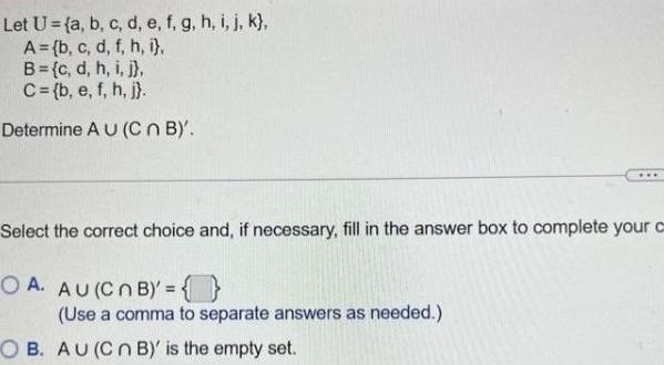 Let U (a, b, c, d, e, f, g, h, i, j,