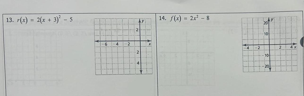 13. r(x) = 2(x + 3) - 5 6 4 2 2