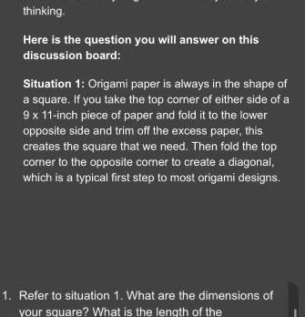 thinking. Here is the question you will answer on this discussion board: