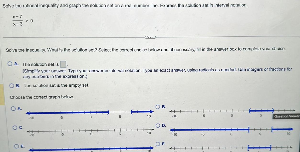Solve the rational inequality and graph the solution set on a real