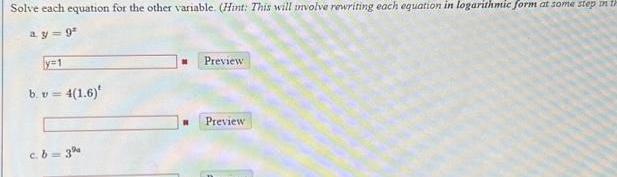Solve each equation for the other variable. (Hint: This will involve rewriting