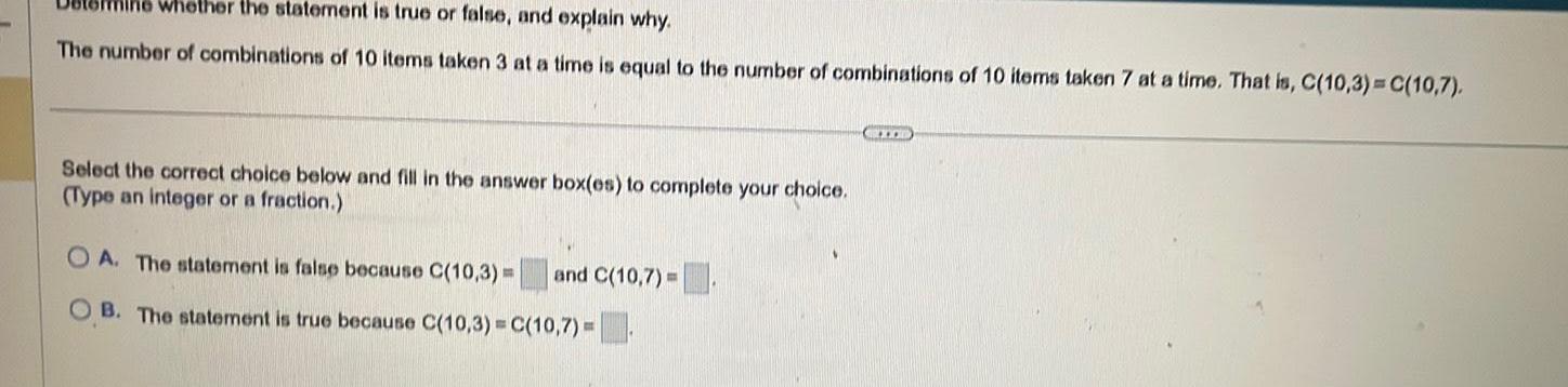 IAB Whether the statement is true or false, and explain why. The