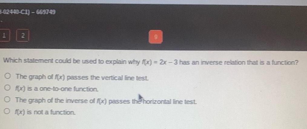 K02+2-CT] 669743 1 2 9 Which statement could be used to explain