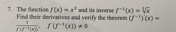 7. The function f(x) = x and its inverse f(x) = x