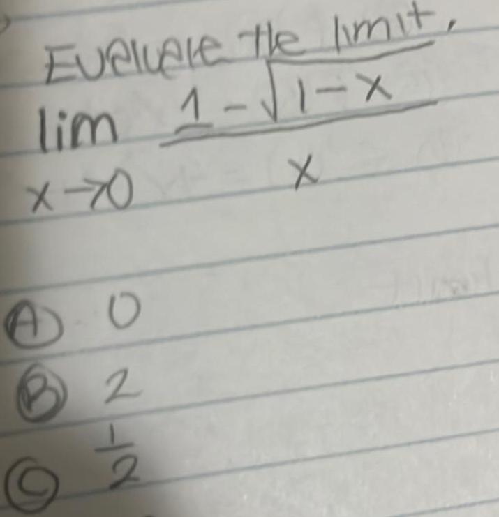 Evaluate the limit 1-1-x lim X-70 X 217