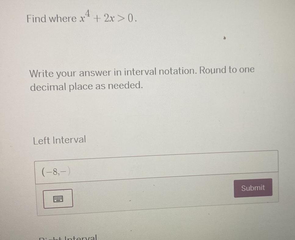 Find where x + 2x > 0. Write your answer in interval