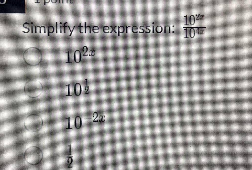Simplify the expression: 10+ 10 102 10 /2 10 10-2x
