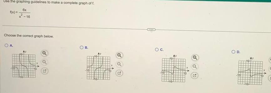 Use the graphing guidelines to make a complete graph off. f(x)= 6x