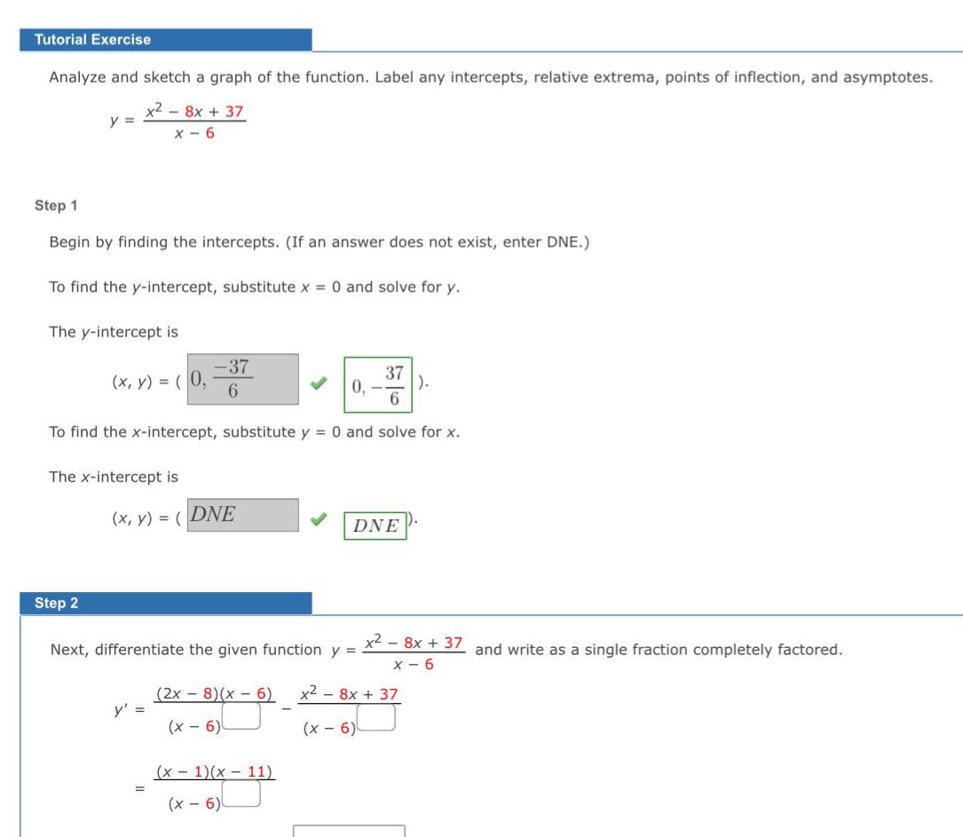 Tutorial Exercise Analyze and sketch a graph of the function. Label any