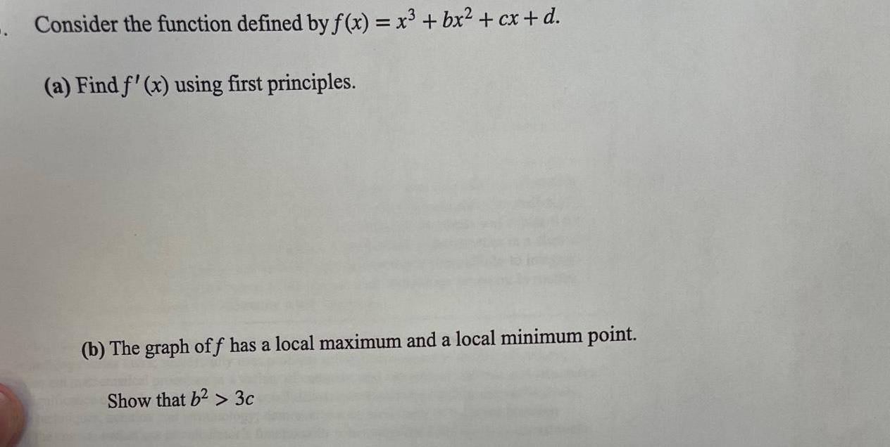 -. Consider the function defined by f(x) = x + bx +